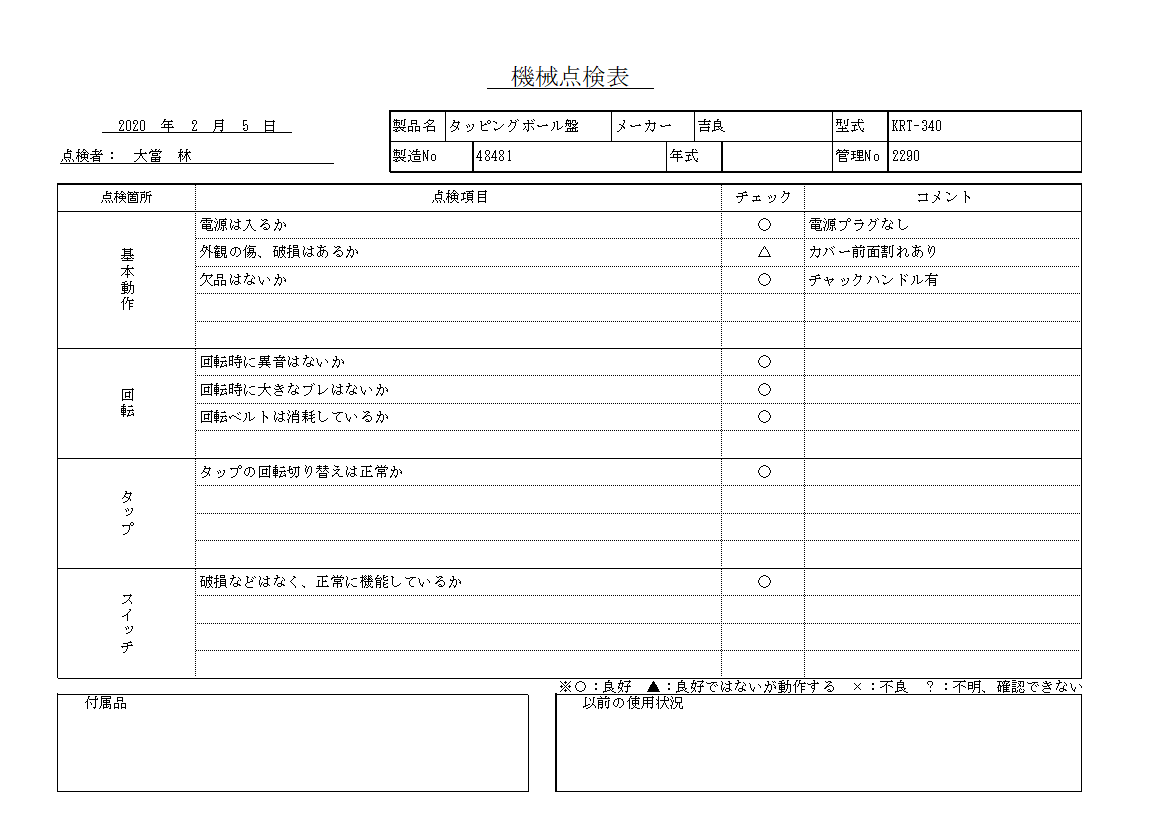 タッピングボール盤 吉良 中古