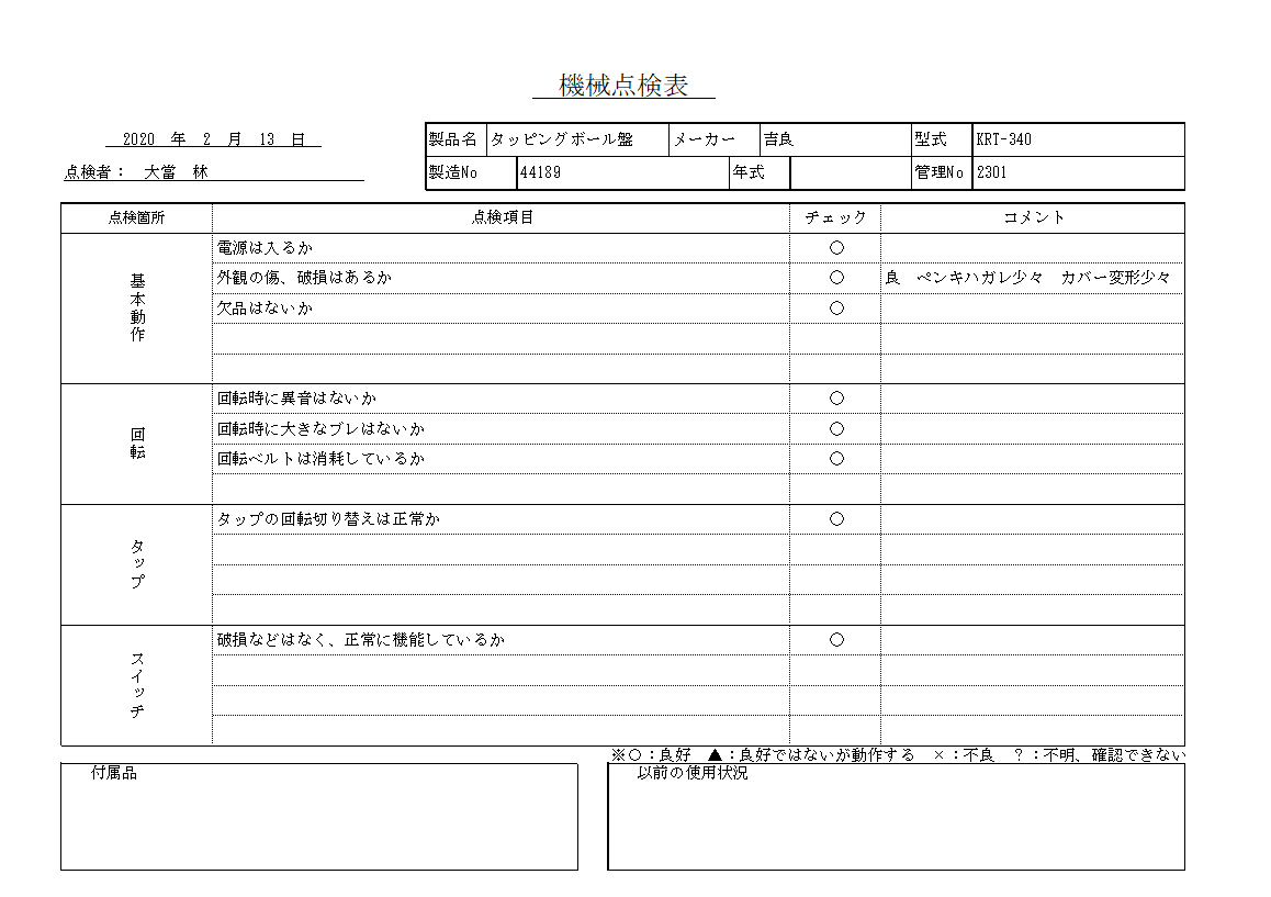 タッピングボール盤 吉良 中古