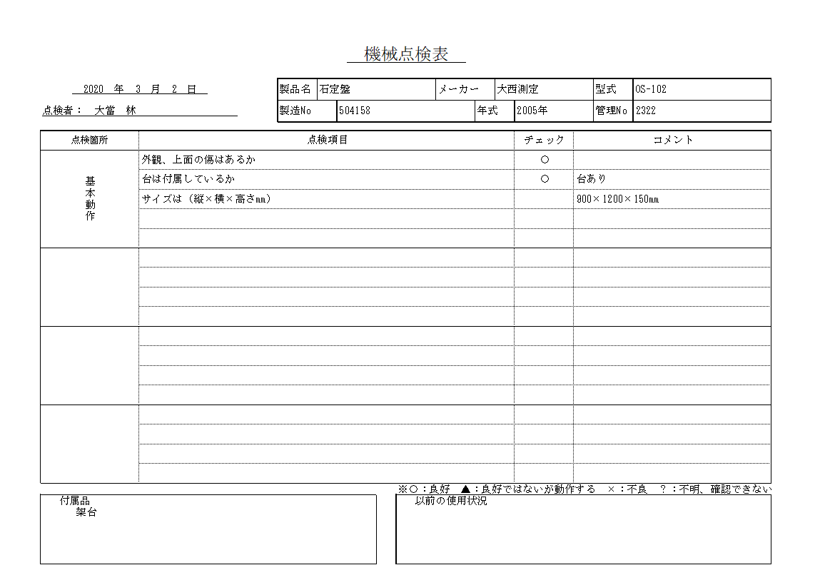 石定盤 大西測定 中古