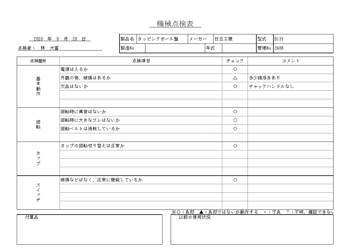 タッピングボール盤 日立工機 B13Y中古