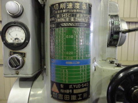 直立ボール盤 吉田鐵工所 中古機械