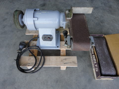 バフ付ベルトグラインダー 下村電友 中古機械