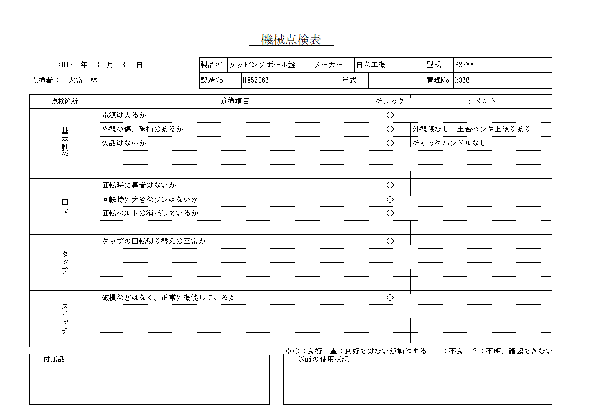 タッピングボール盤 日立工機 中古