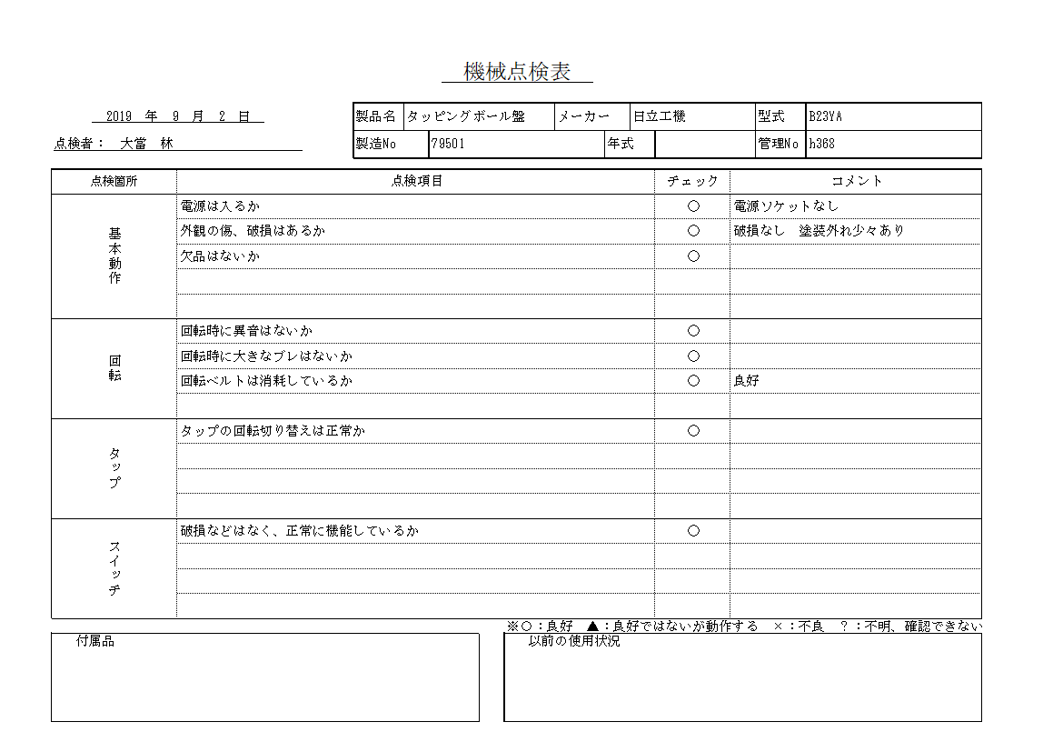 タッピングボール盤 日立工機 中古