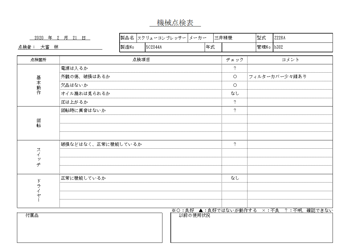 スクリューコンプレッサー 三井精機 中古