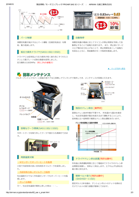 スクリューコンプレッサー 北越 中古機械