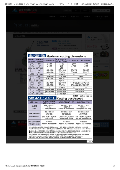 メタルソー 高速電機 中古機械