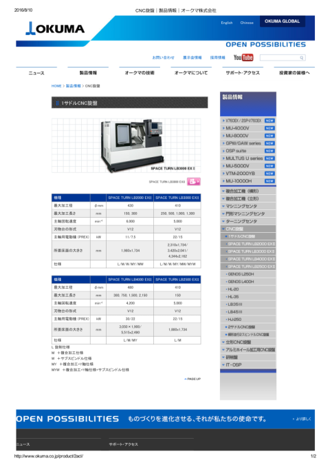 CNC旋盤 オークマ 中古機械