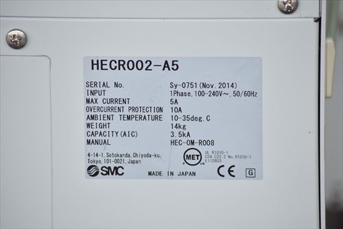 サーモチラー SMC HECR002-A5中古