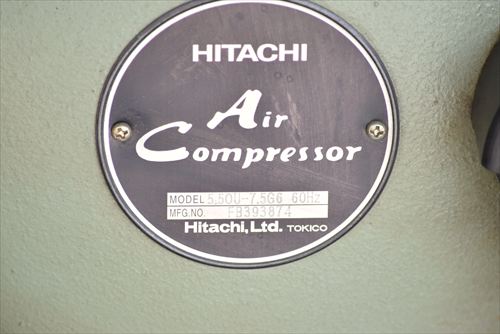 【5.5kW】コンプレッサー 日立製作所 5.5OU-7.5G6中古