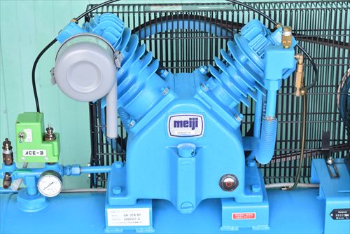 【3.7kW】コンプレッサー 明治 GK-37A 6P中古